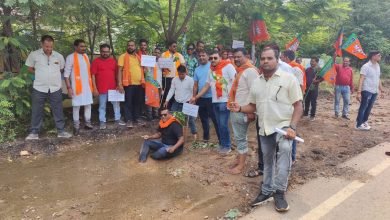 सड़क के गड्ढों में बेशरम पौधे लगाकर किया गया अनोखा प्रदर्शन, नगरपालिका के खिलाफ भाजपा व भाजयुमो का संयुक्त आंदोलन चौथा स्तंभ || Console Corptech