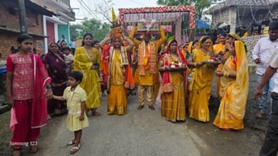 बहेराडीह में निकली भब्य कलश यात्रा, परिक्षित जन्म की कथा कल चौथा स्तंभ || Console Corptech