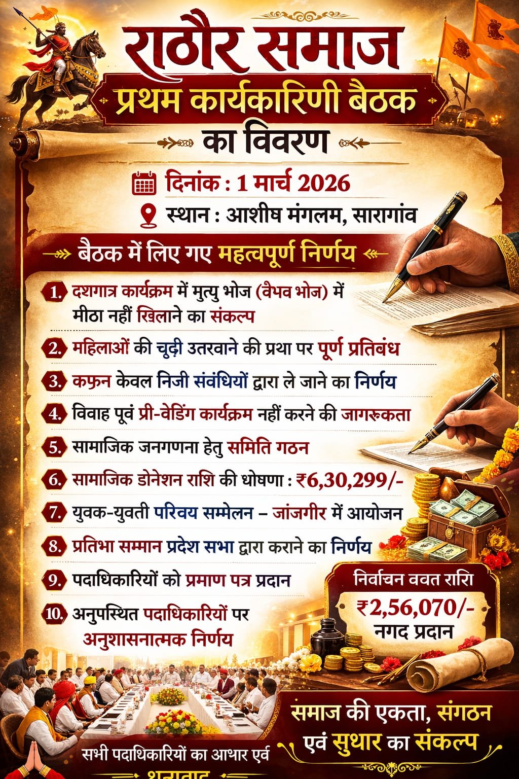 राठौर समाज की प्रथम कार्यकारिणी बैठक में लिए गए सामाजिक सुधार के लिए ऐतिहासिक निर्णय चौथा स्तंभ || Console Corptech