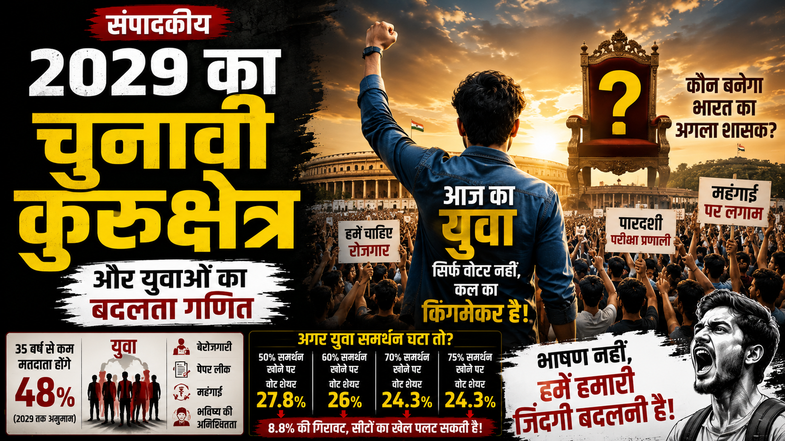 आज का युवा सिर्फ वोटर नहीं… 2029 का हो सकता है किंगमेकर! 1 आज का युवा सिर्फ वोटर नहीं… 2029 का हो सकता है किंगमेकर! चौथा स्तंभ || Kshititech