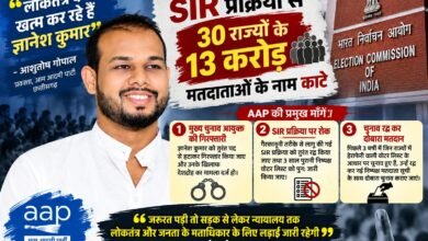 SIR को लेकर AAP का चुनाव आयोग पर बड़ा हमला, आशुतोष गोपाल बोले- “लोकतंत्र को खत्म कर रहे हैं ज्ञानेश कुमार” चौथा स्तंभ || Kshititech